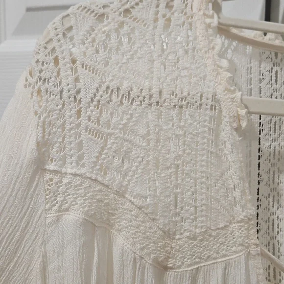 American Eagle Outfitters Cream Lace Tunic - Picture 3 of 11